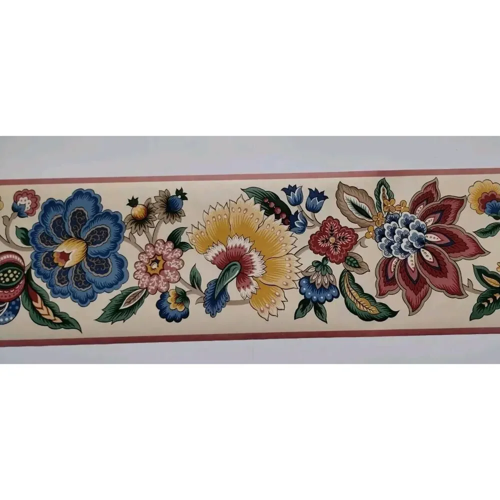 Williston Gardens Pre-pasted Decorative Wall Border - Floral Rose Color - 5.5 yd